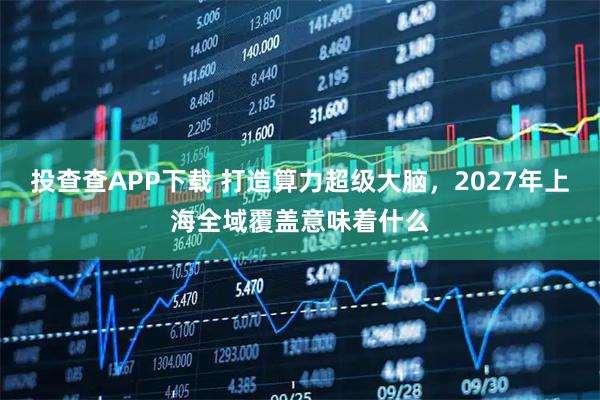 投查查APP下载 打造算力超级大脑,2027年上海全域覆盖意味着什么